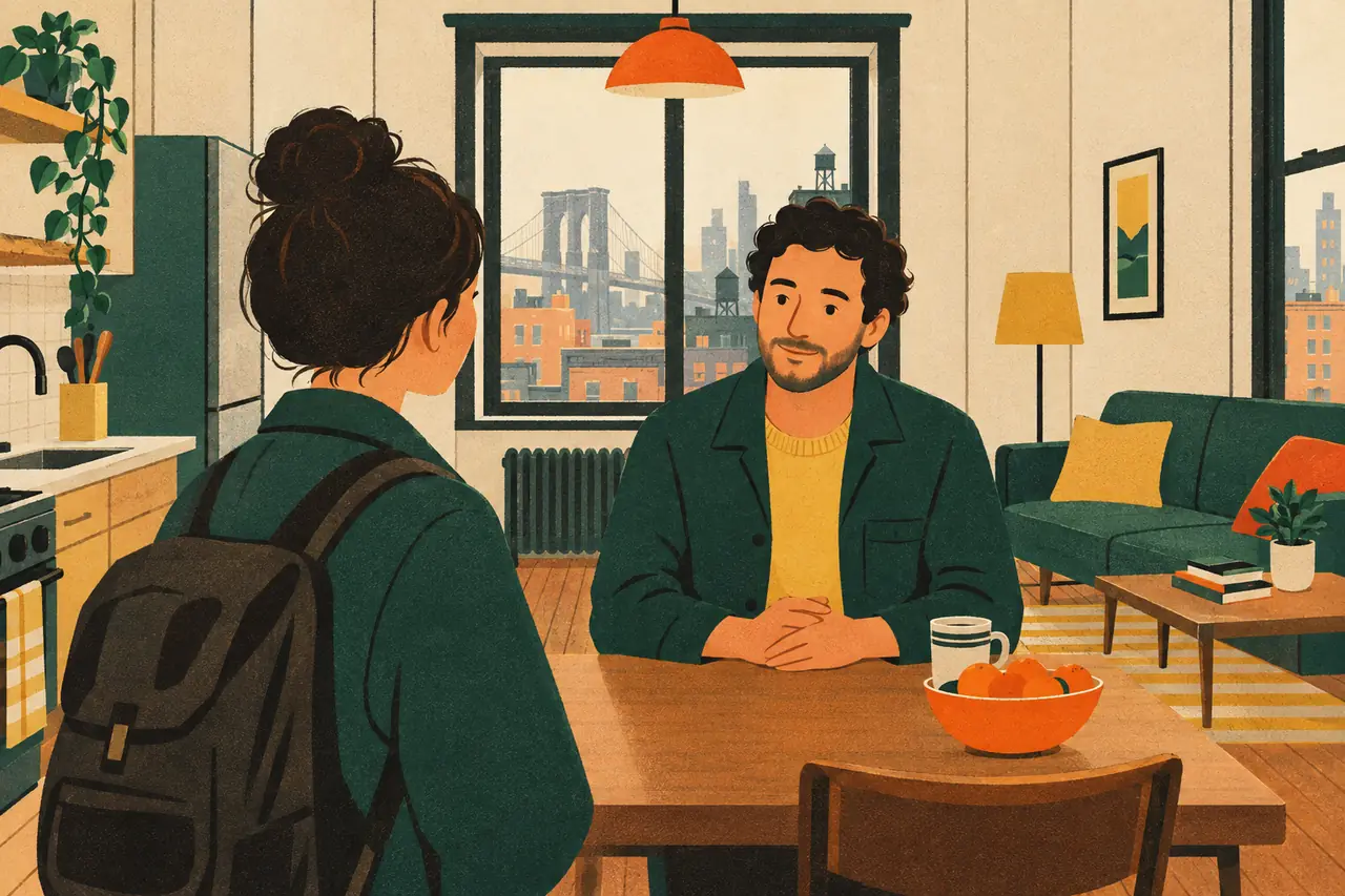 Renting a place. You rented a small apartment in Brooklyn for a week.