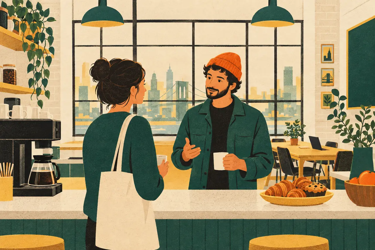 What you do. You are grabbing coffee in the kitchen of a Brooklyn coworking space, and someone you just met asks what you do.