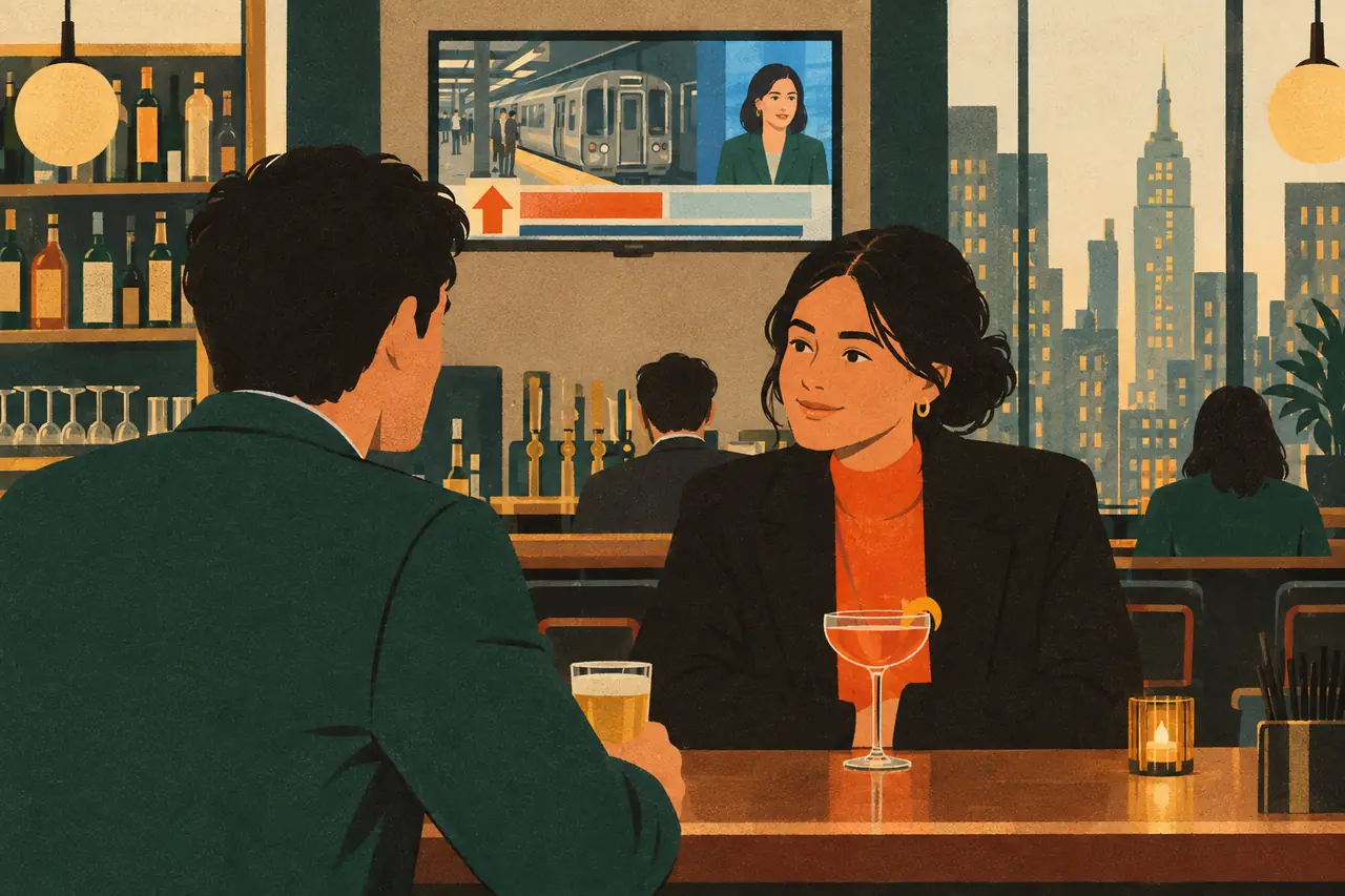 Talking about the news. You are grabbing drinks after work with a coworker at a bar in Midtown, and the TV is showing a story about subway fares going up.