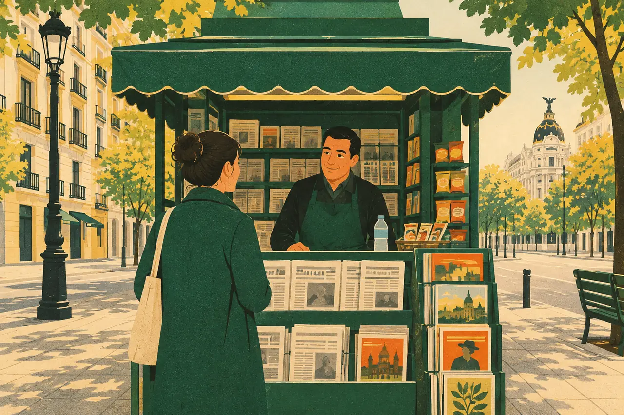 The kiosk test. You stop at a street kiosk on a Madrid pavement to grab something for the walk home.