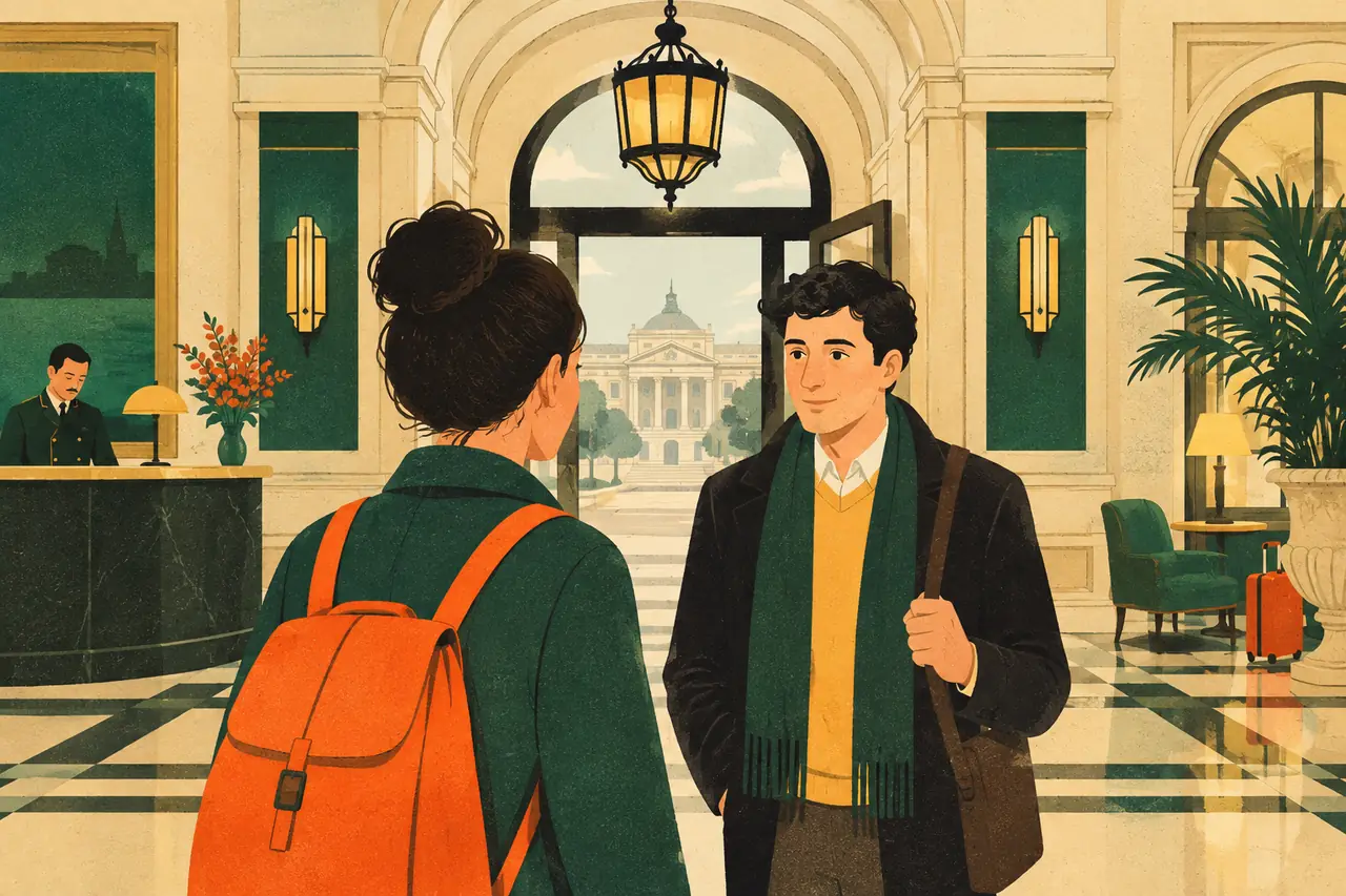 Across the city. You are in the lobby of your Madrid hotel with one hour before the Prado closes.