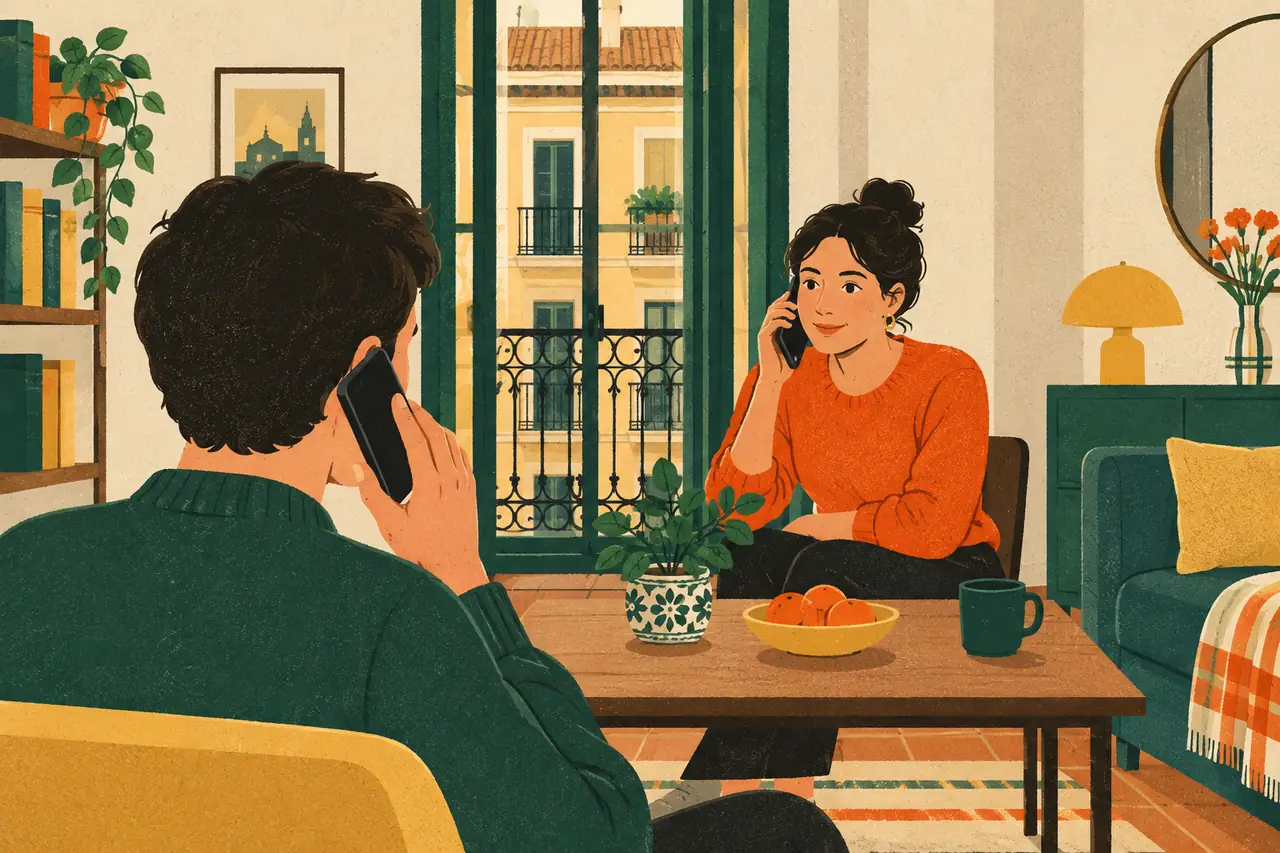 Renting a flat. You have rented a flat in Malasaña for four nights and you are on the phone with Marta, the host.