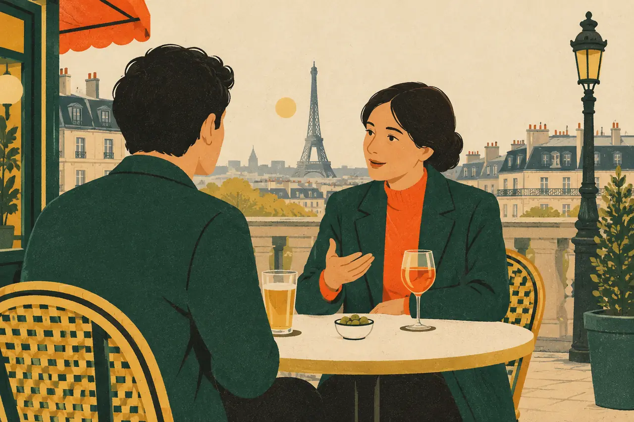 Goals & plans. Over a drink after work in Paris, a colleague asks where you see yourself next.