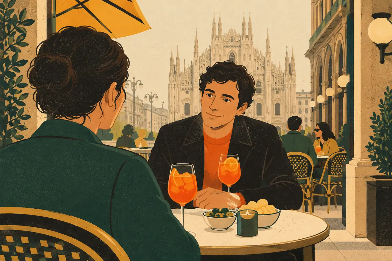 How you are feeling. You meet a close Italian friend for an aperitivo in Milan after a brutal week.