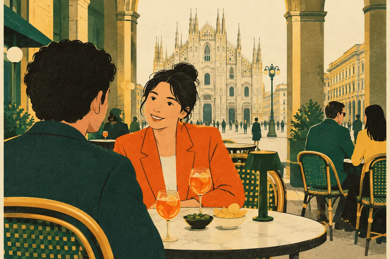 Meet someone new. At an aperitivo in Milan, a friend of a friend sits down next to you and starts chatting.