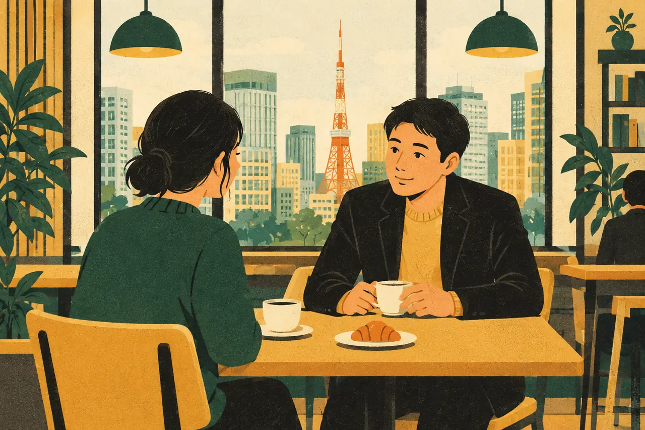 How you are feeling. A colleague notices you have been quiet all week and takes you for coffee near the Tokyo office.