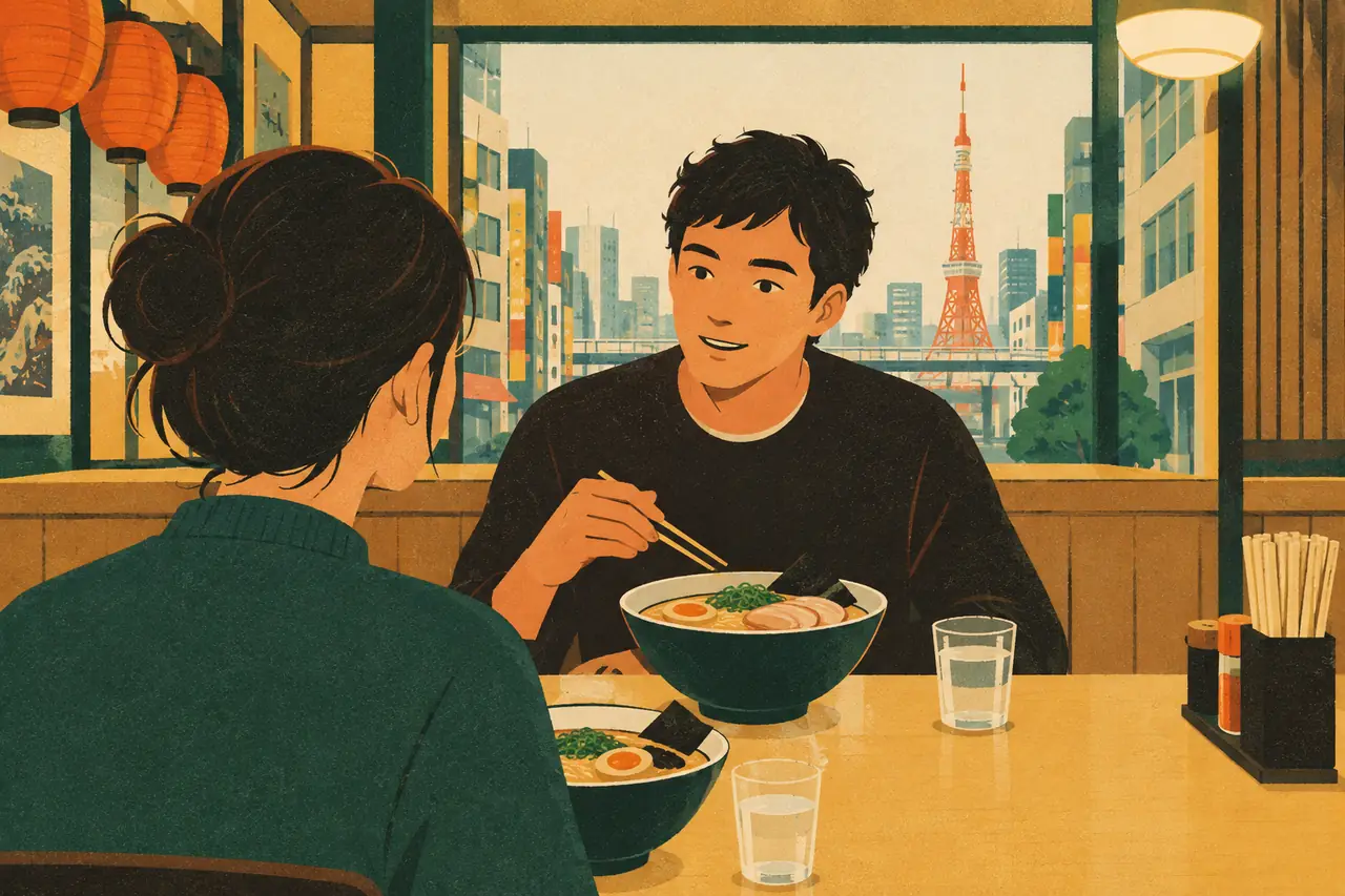 Friendly debate. You are eating ramen in Tokyo with a friend who insists city life beats the countryside and that tonkotsu beats every other broth.